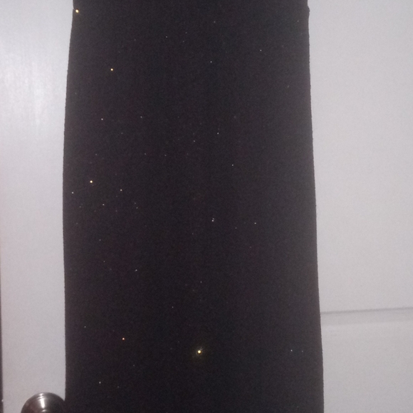 Haani Elegant Black Long Sleeveless Cocktail Dress Rhinestone Neck - Picture 5 of 5